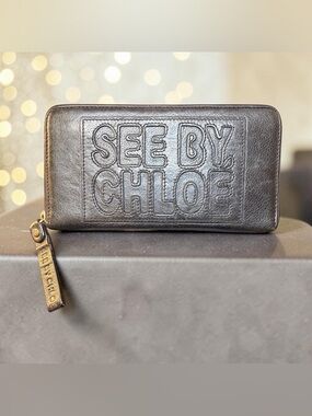 See By Chloe Zip Around Black Leather Wallet (A221)